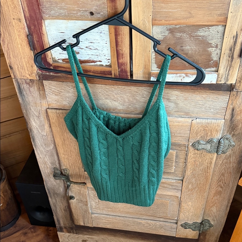 SHEIN Green Cable Knit Camisole